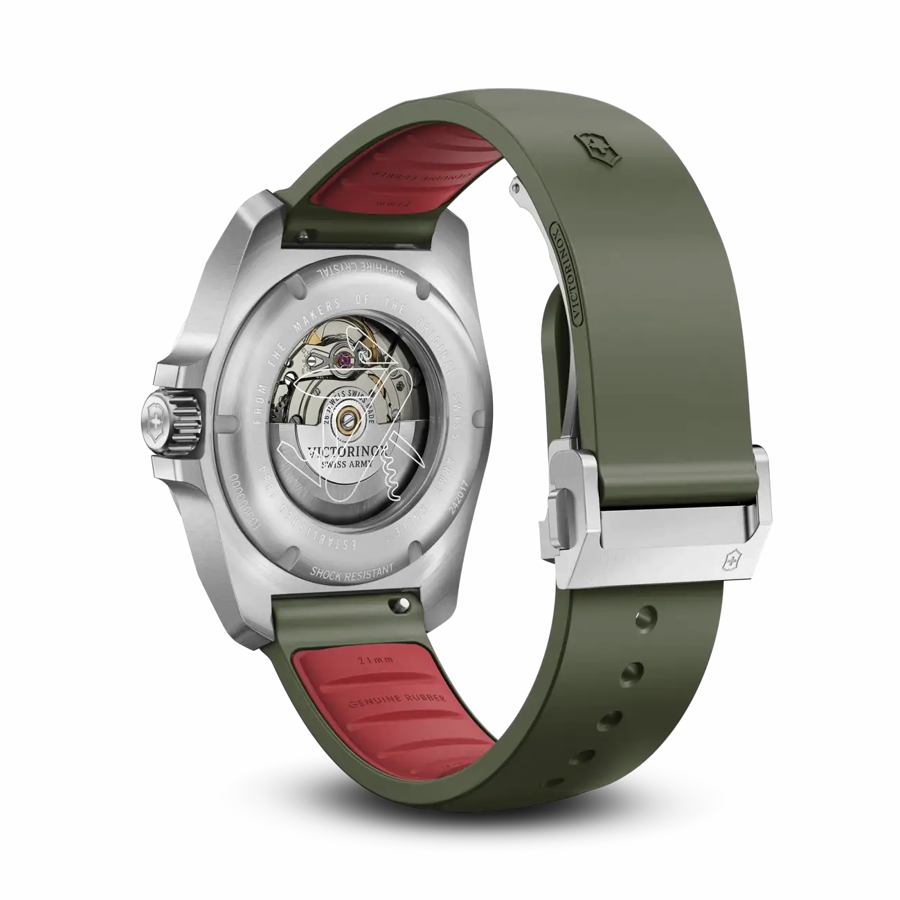 Victorinox I.N.O.X Automatic 41mm Set Green Rubber Green Dial Watch 242017.1