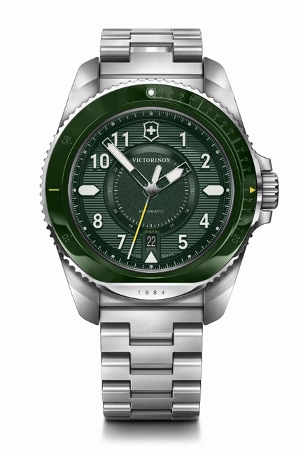 Victorinox Journey 1884 43mm Silver Stainless Steel Green Dial Watch 242015