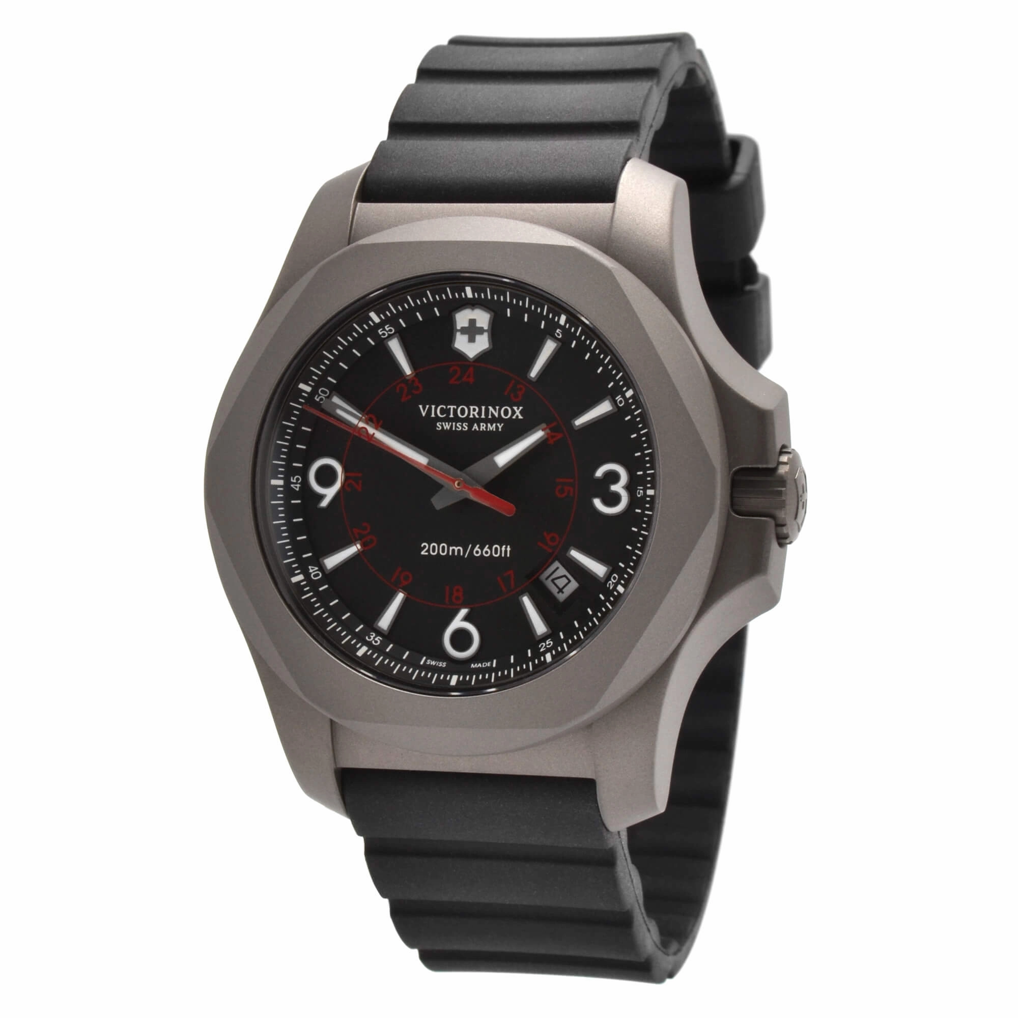 Victorinox Swiss Army Men's Quartz Watch - I.N.O.X. Black Dial Titanium | 241883