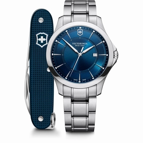 Victorinox Swiss Army Men's Watch with Knife Set - Alliance Blue Dial | 241910.1