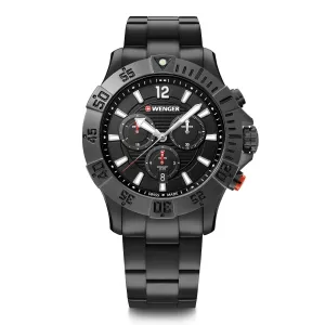 Wenger Seaforce Chrono Black Dial Stainless Steel Watch 01.0643.121