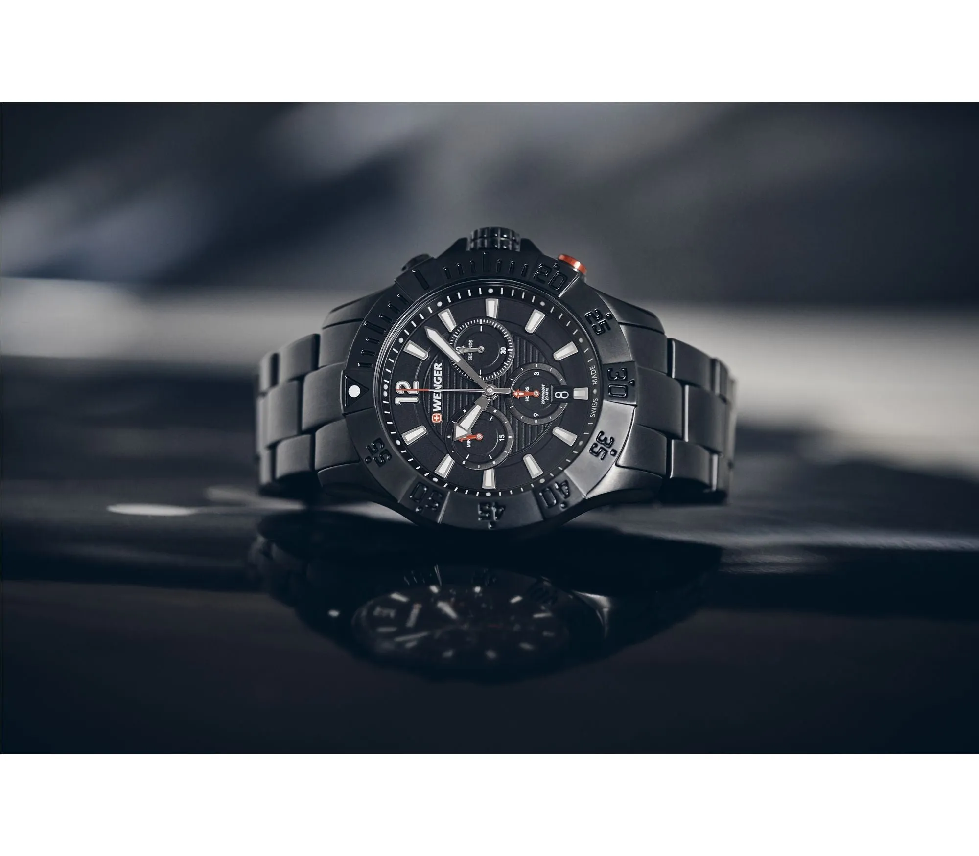 Wenger Seaforce Chrono Black Dial Stainless Steel Watch 01.0643.121