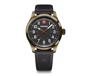 Wenger Terragraph 43 mm Black Dial Silicone Watch 01.0541.125