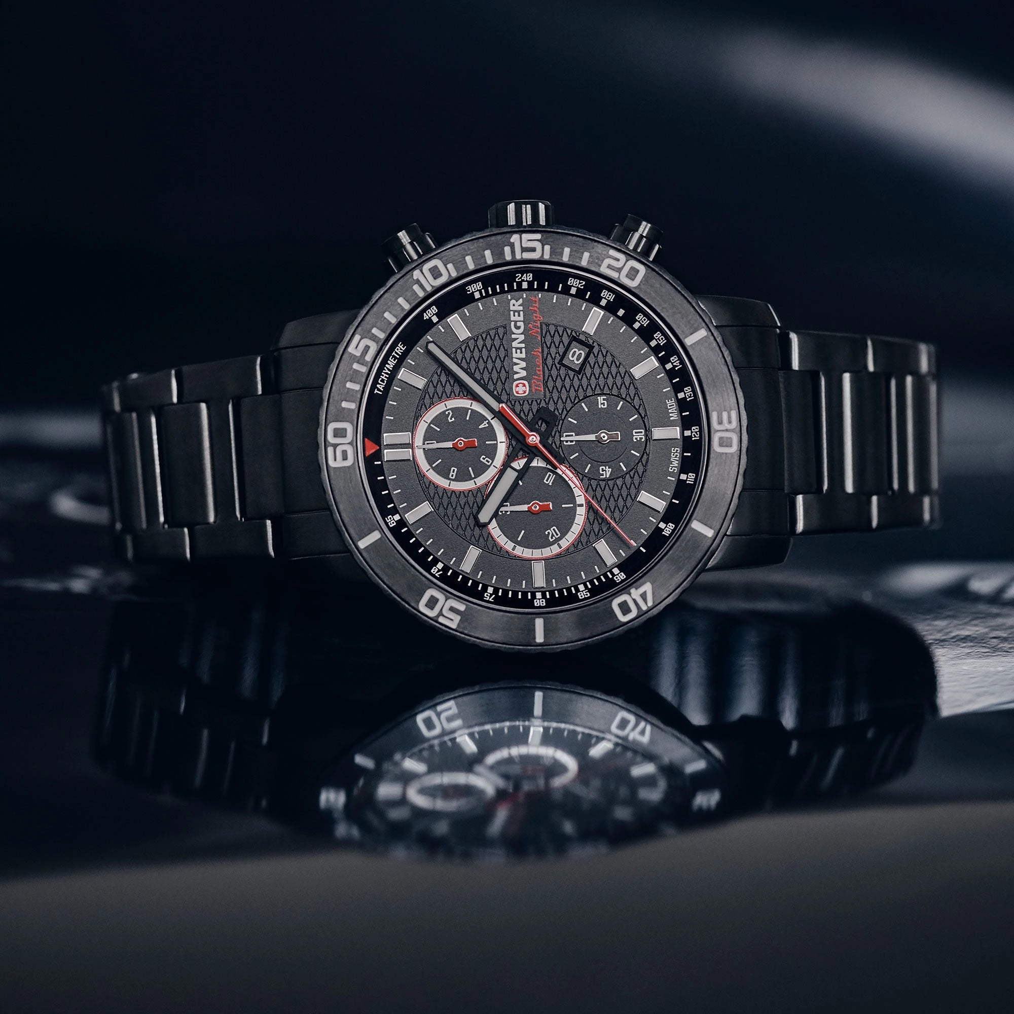 Wenger Roadster Chrono Black Dial Stainless Steel Watch 01.1843.110