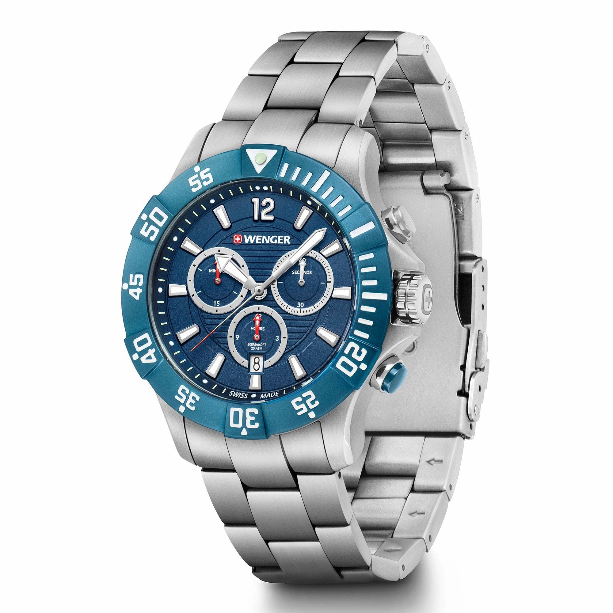 Wenger Seaforce Chrono Blue Dial Stainless Steel Watch 01.0643.119