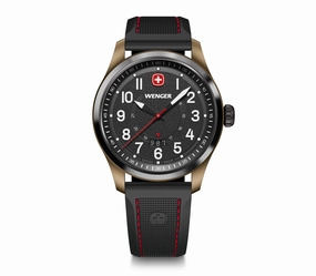 Wenger Terragraph 43 mm Black Dial Silicone Watch 01.0541.124