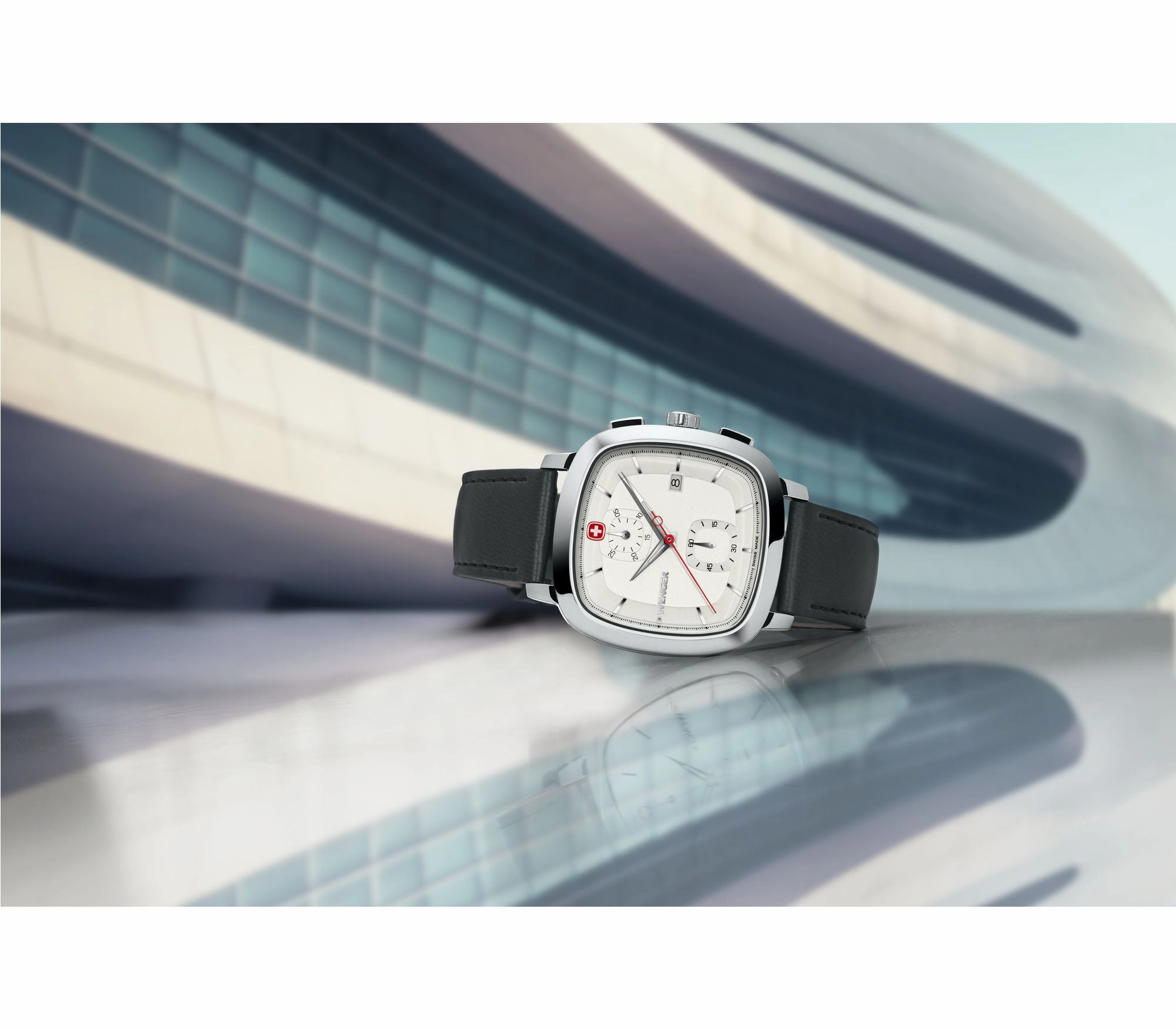 Wenger Vintage Classic Chrono 39.5mm White Dial Leather Watch 01.1933.104