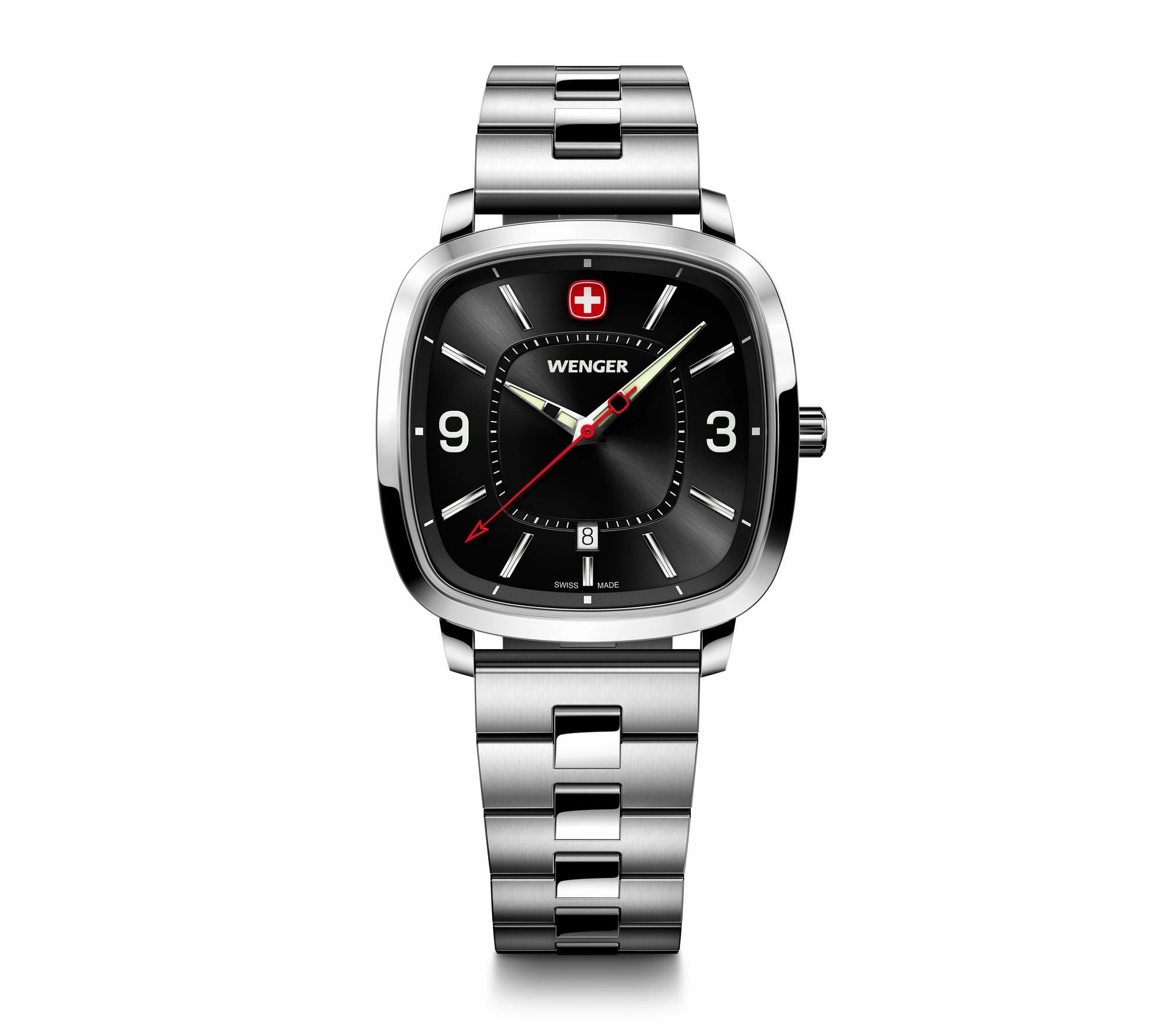 Wenger Vintage Sport 37mm Black Dial Stainless Steel Watch 01.1921.108