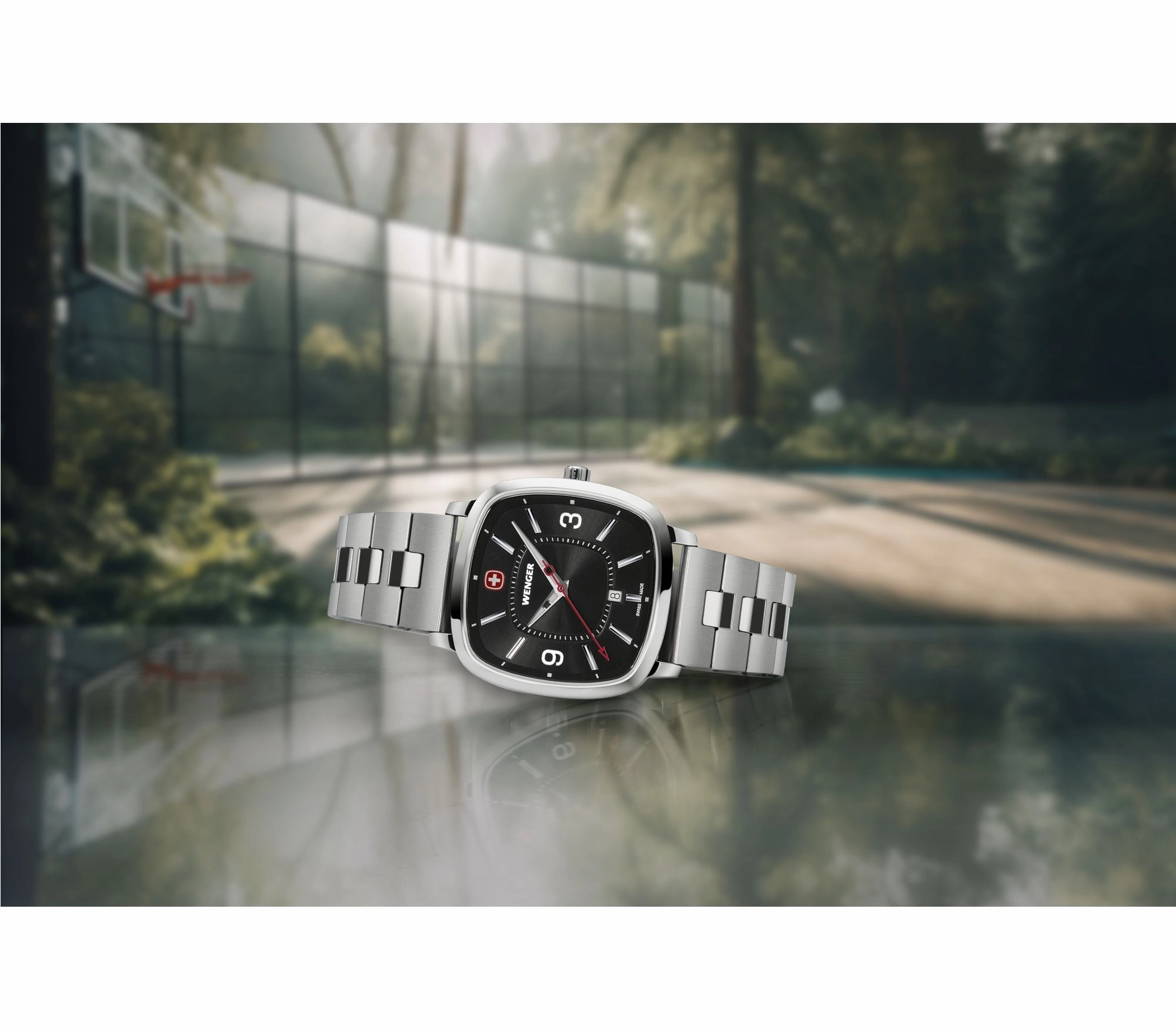 Wenger Vintage Sport 37mm Black Dial Stainless Steel Watch 01.1921.108